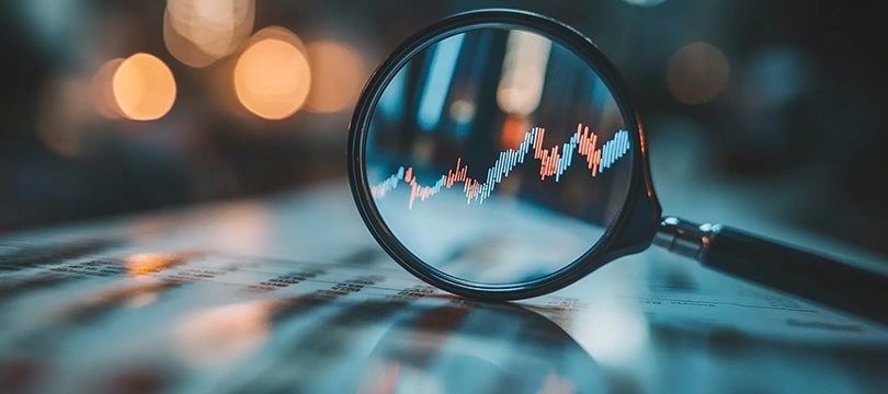 Charts of expected returns across asset classes on a desk