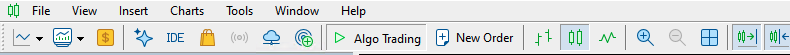 MT5 toolbar with Algo Trading enabled